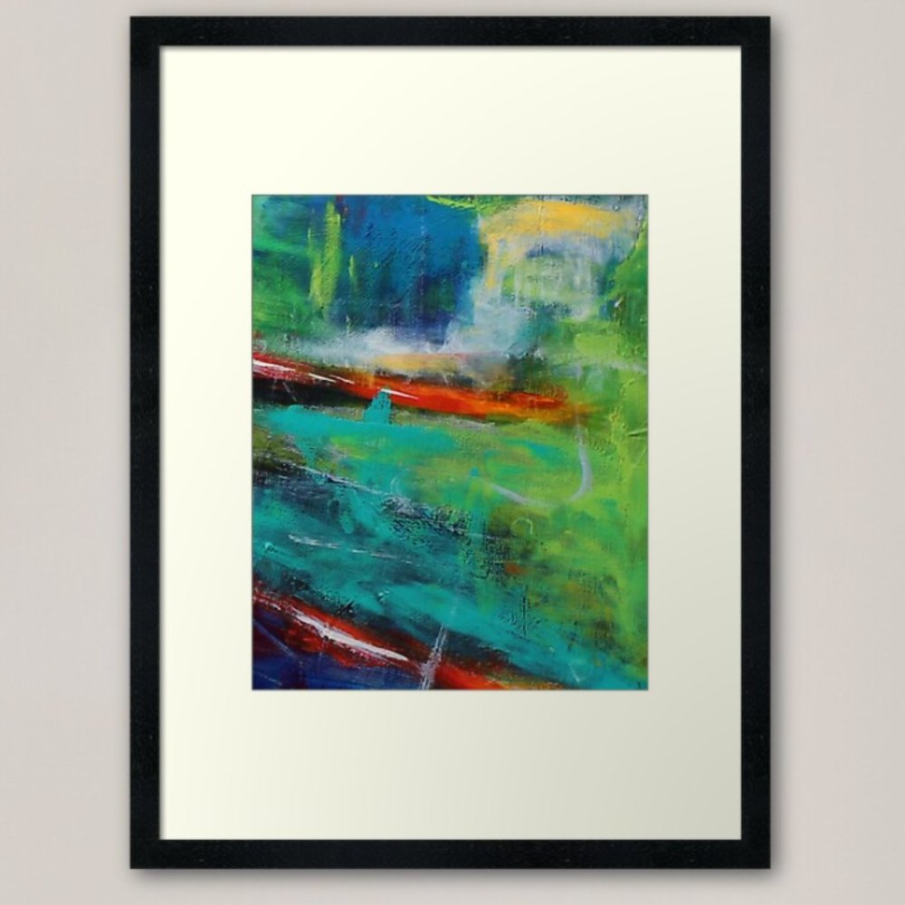 Original Abstract art print embellished & signed